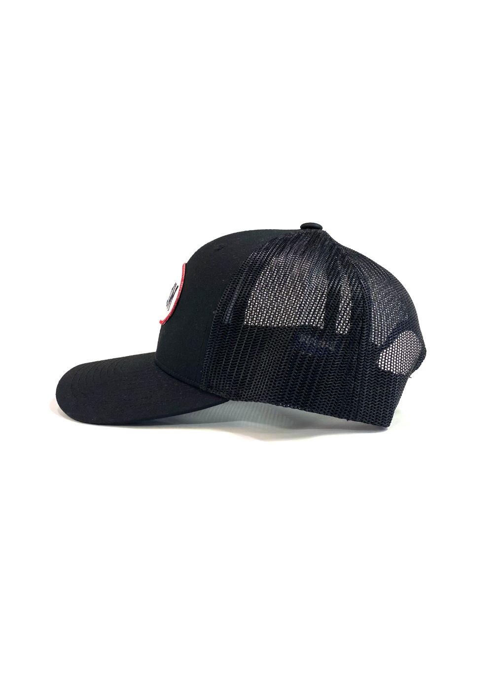 RETRO TRUCKER MESH CAP (BLACK) / ワッペン メッシュキャップ
