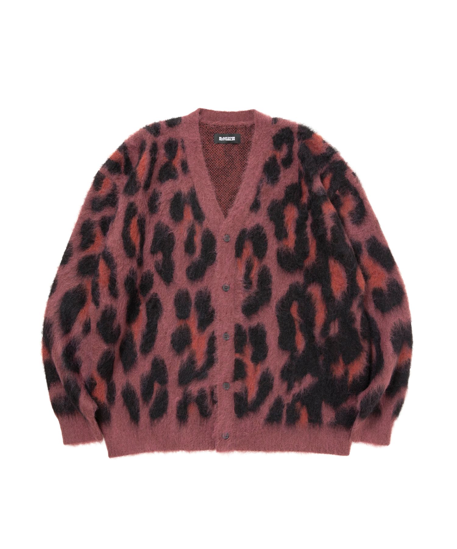 LEOPARD CARDIGAN (BLACK) / オリジナル レオパード柄 モヘア カーディガン