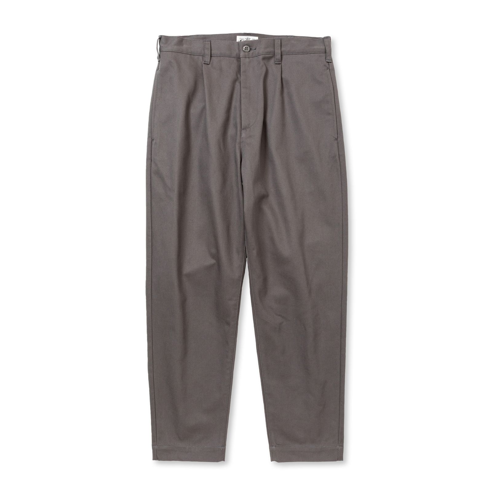 CALEE - VINTAGE TYPE CHINO CLOTH TUCK TROUSERS (GRAY