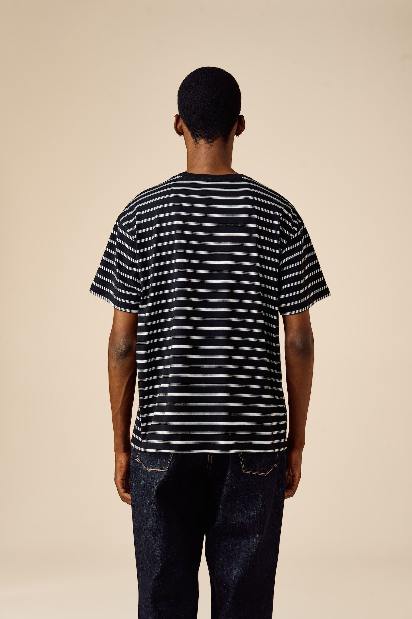 S/S POCKET T "GAZ" (BLACK) / ボーダー ポケット Tシャツ