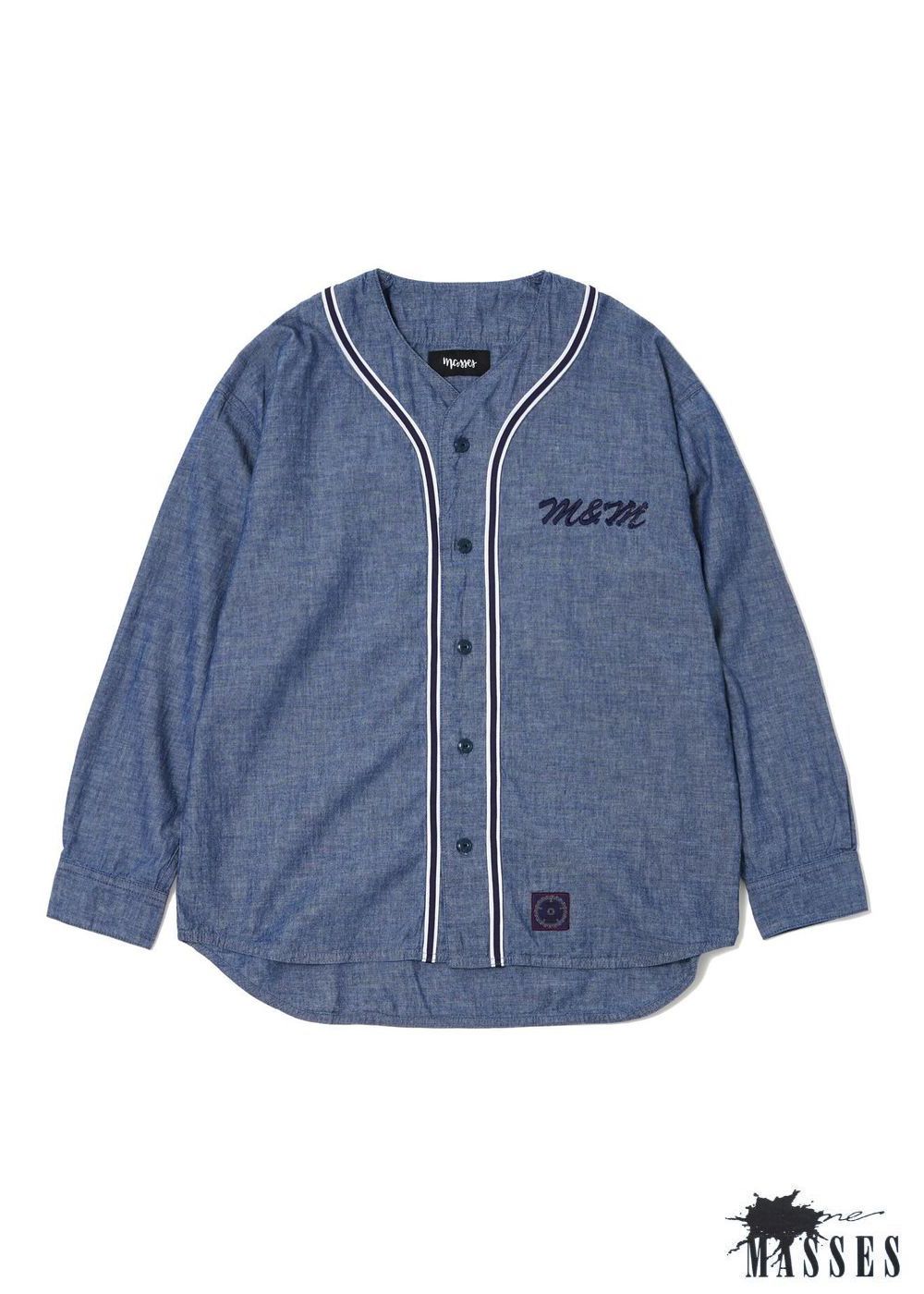 M&M CUSTOM PERFORMANCE - ×MASSES BASEBALL SHIRT L/S (INDIGO) / マシス コラボレーション  ベースボールシャツ | LOOPHOLE