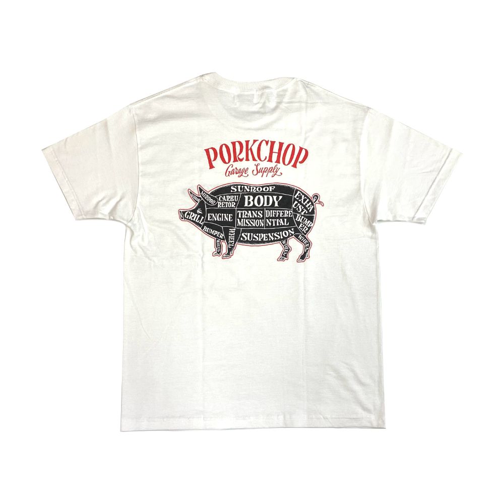 PORKCHOP GARAGE SUPPLY - PORK BACK TEE (WHITE) / ポーク PORKCHOP GARAGE SUPPLY - PORK BACK TEE (WHITE) / ポーク