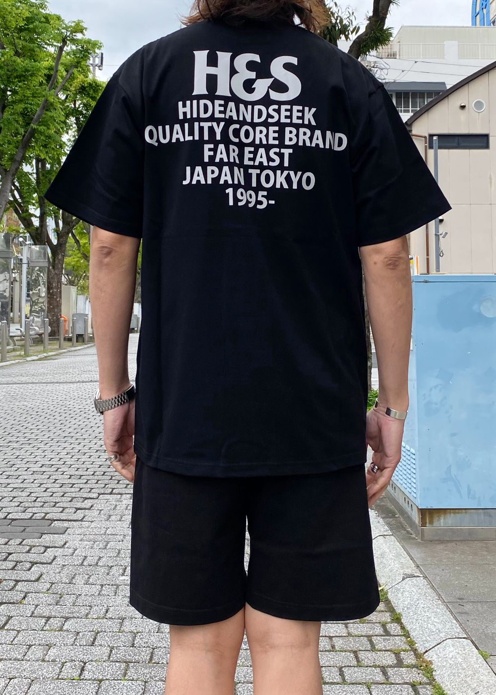 H&S S/S Tee (BLACK) / オリジナル ロゴ プリント ショート スリーブ Tシャツ