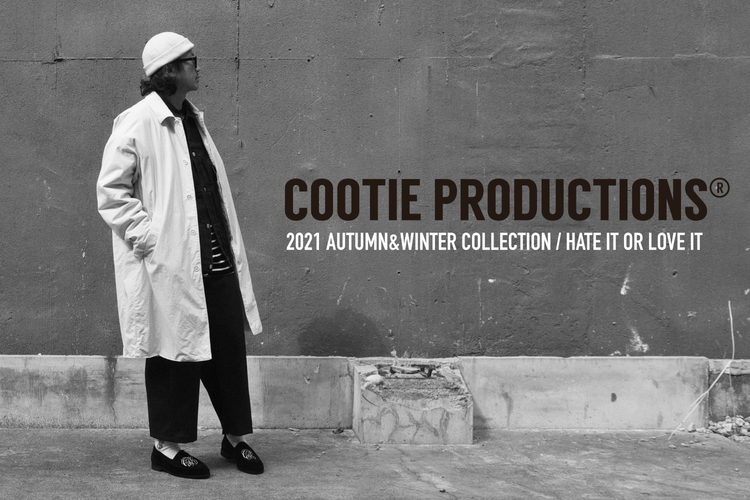 COOTIE PRODUCTIONS - PADDED BAL COLLAR COAT (IVORY) / コットンバル