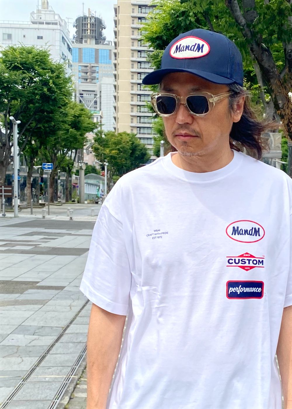 RETRO TRUCKER MESH CAP (NAVY) / ワッペン メッシュキャップ
