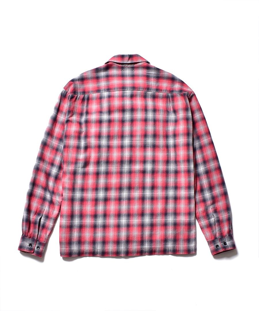 MINEDENIM - V.Nep Check Flannel Open Collar SH (BPT) / オンブレ