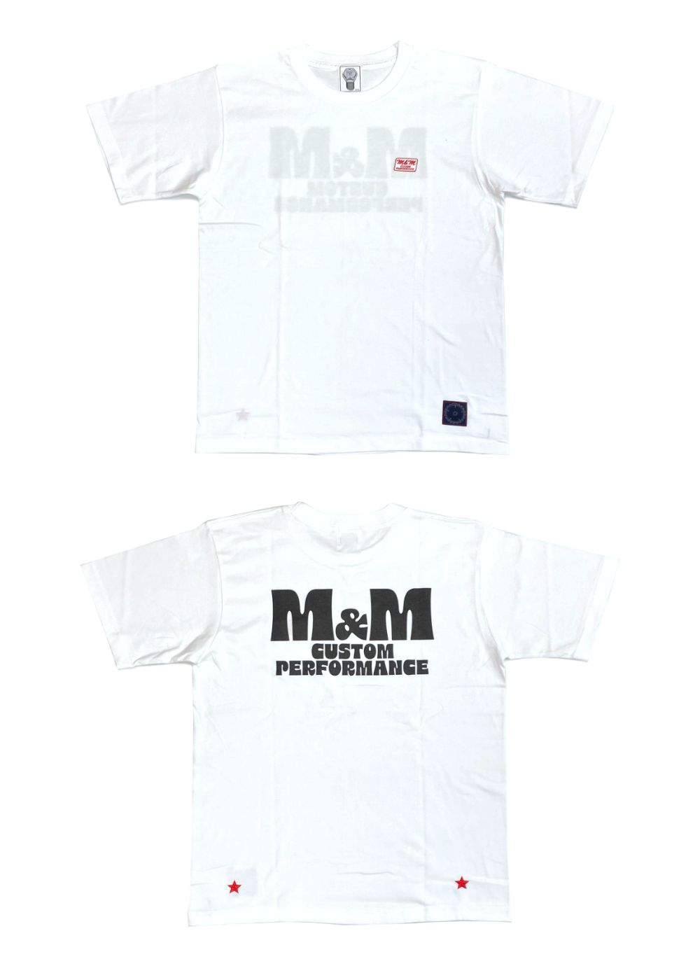 M&M CUSTOM PERFORMANCE - PRINT S/S TEE (S.KHAKI) / ロゴ バック 