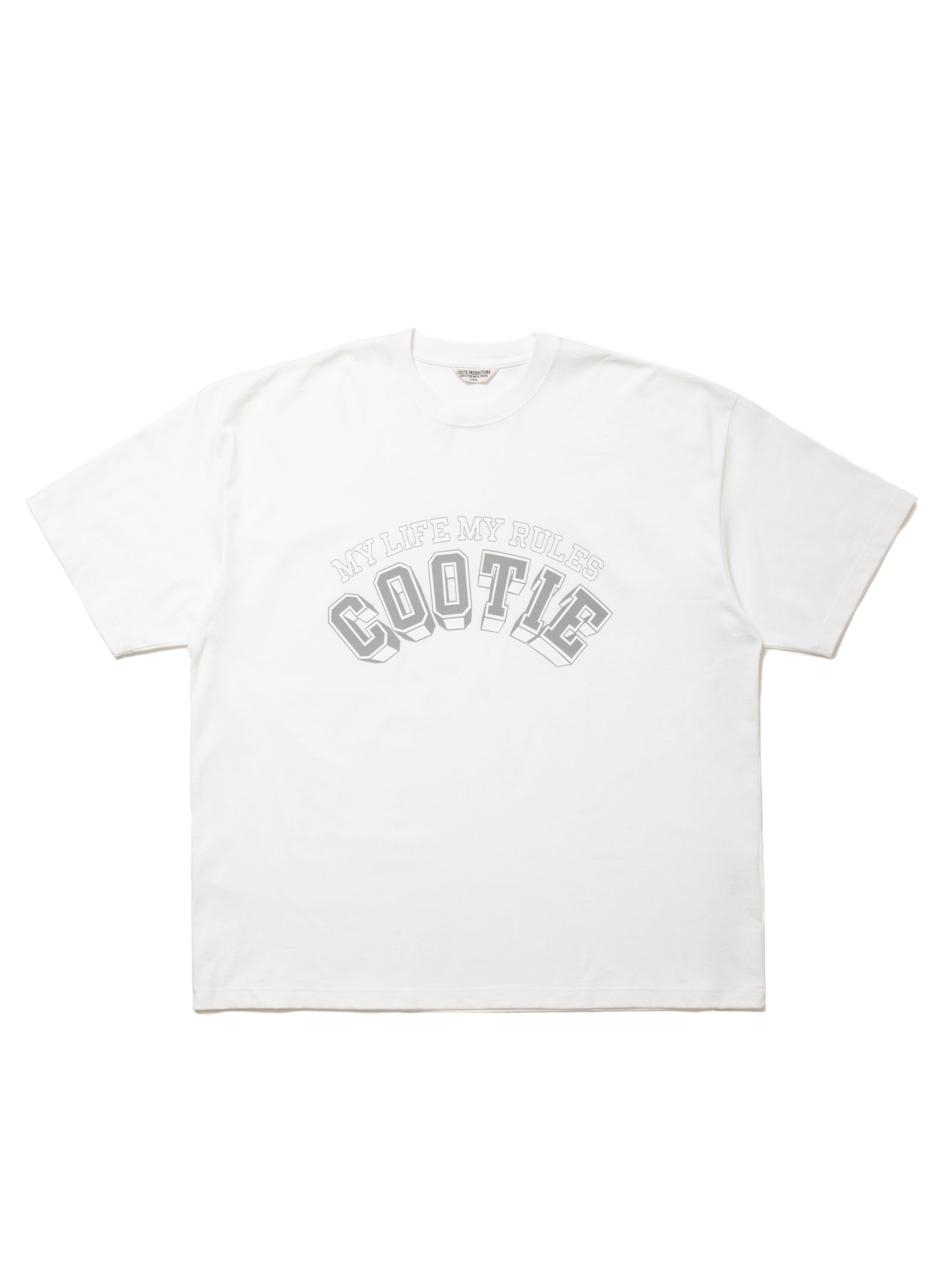 COOTIE PRODUCTIONS - Open End Yarn Print S/S Tee (WHITE) / ロゴ プリント ビッグTシャツ  | LOOPHOLE