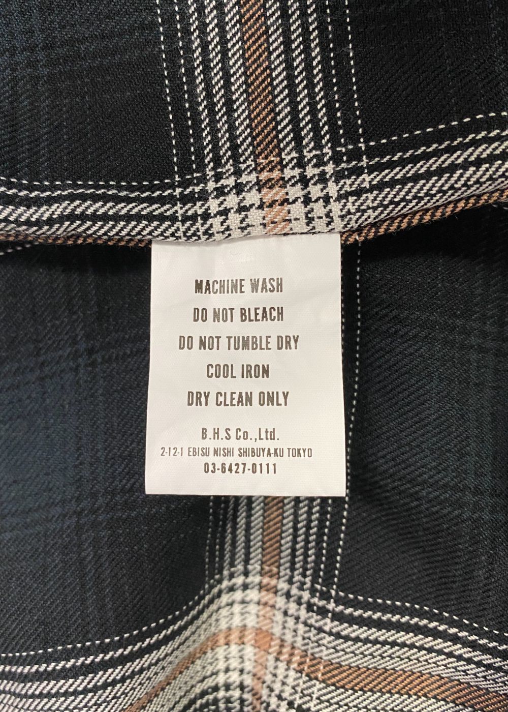 【ラスト1点】COTTON RAYON CHECK SHIRT (BLACK×BEIGE CHECK) / チェック コットンレーヨン ネルシャツ