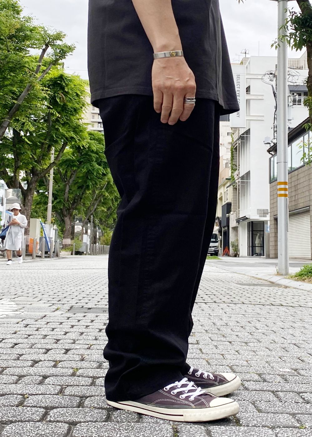 COTTON EASY PANTS (BLACK) / コットン イージー パンツ