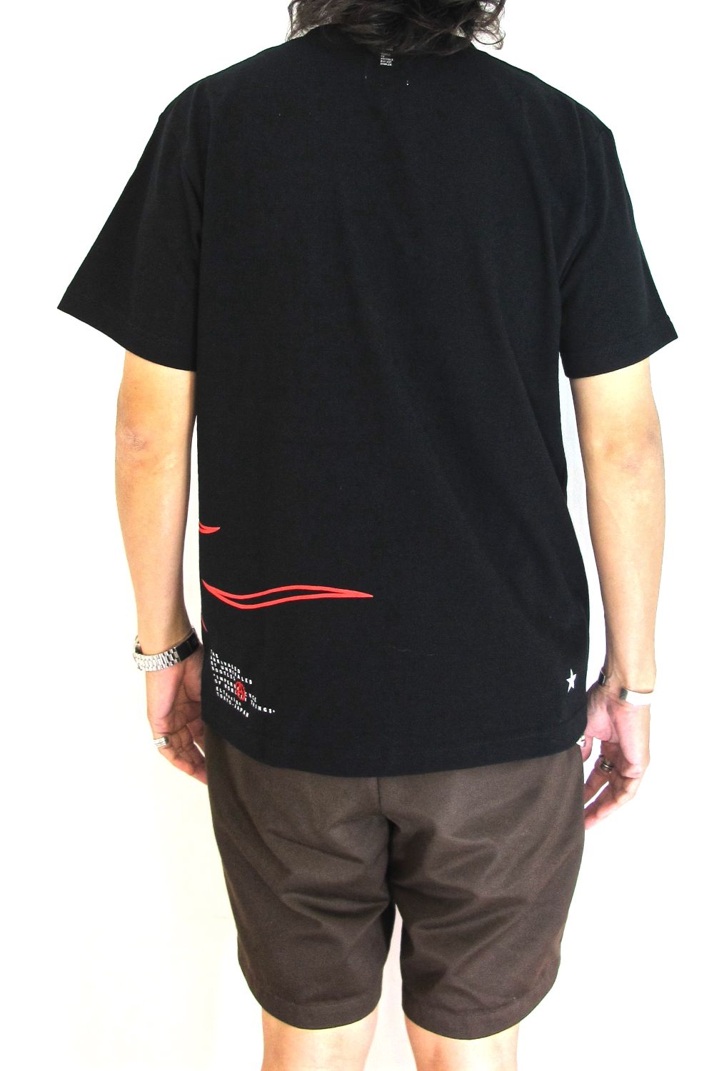 PRINT S/S TEE (BLACK) / アンライバルド コラボT