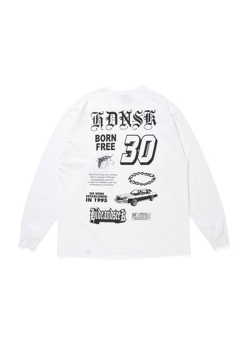 【ラスト1点】30 L/S Tee (WHITE) / プリント ロングスリーブ Tシャツ
