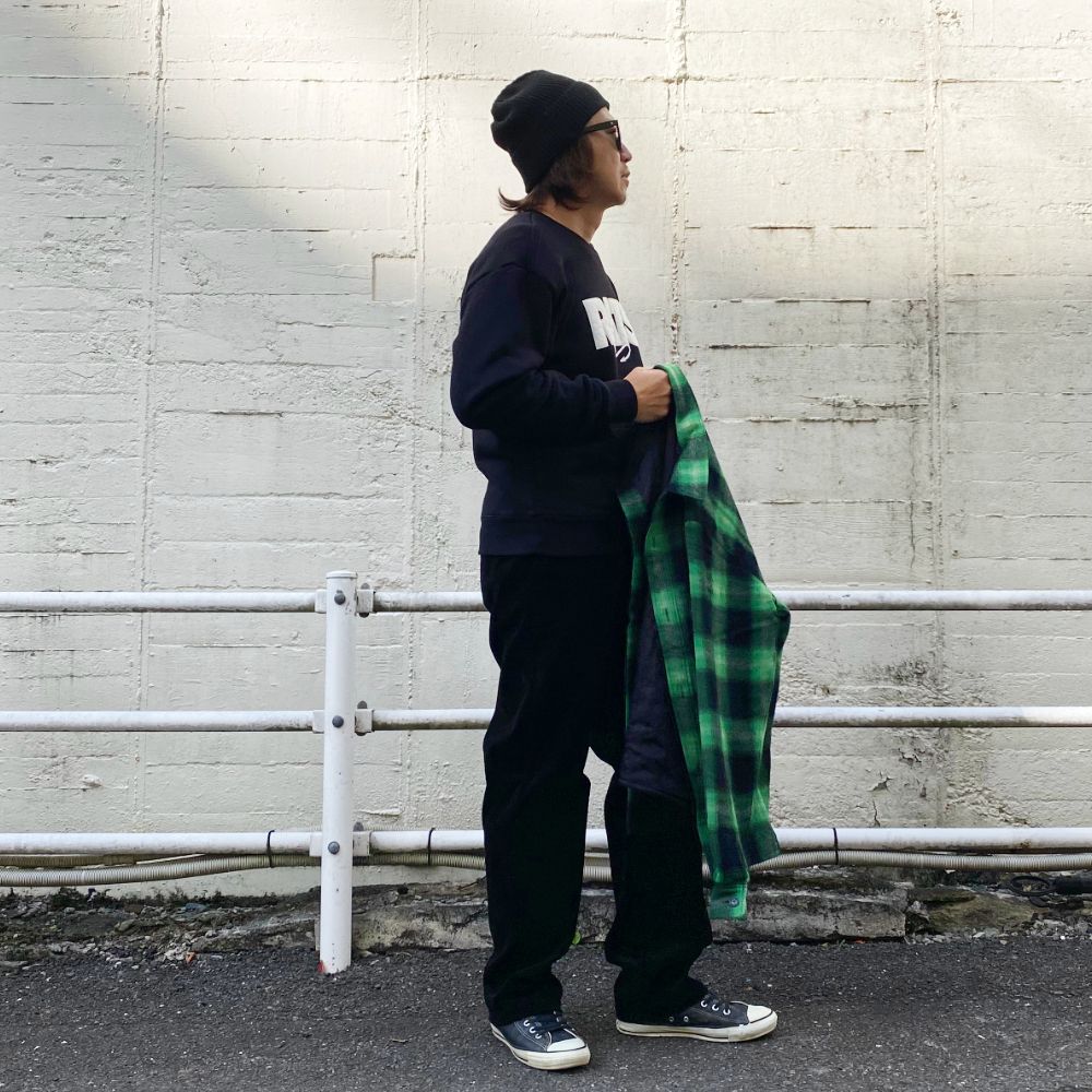 BOX LOGO SWEAT (BLACK) / ロゴ アップリケ スウェット / セットアップ可能