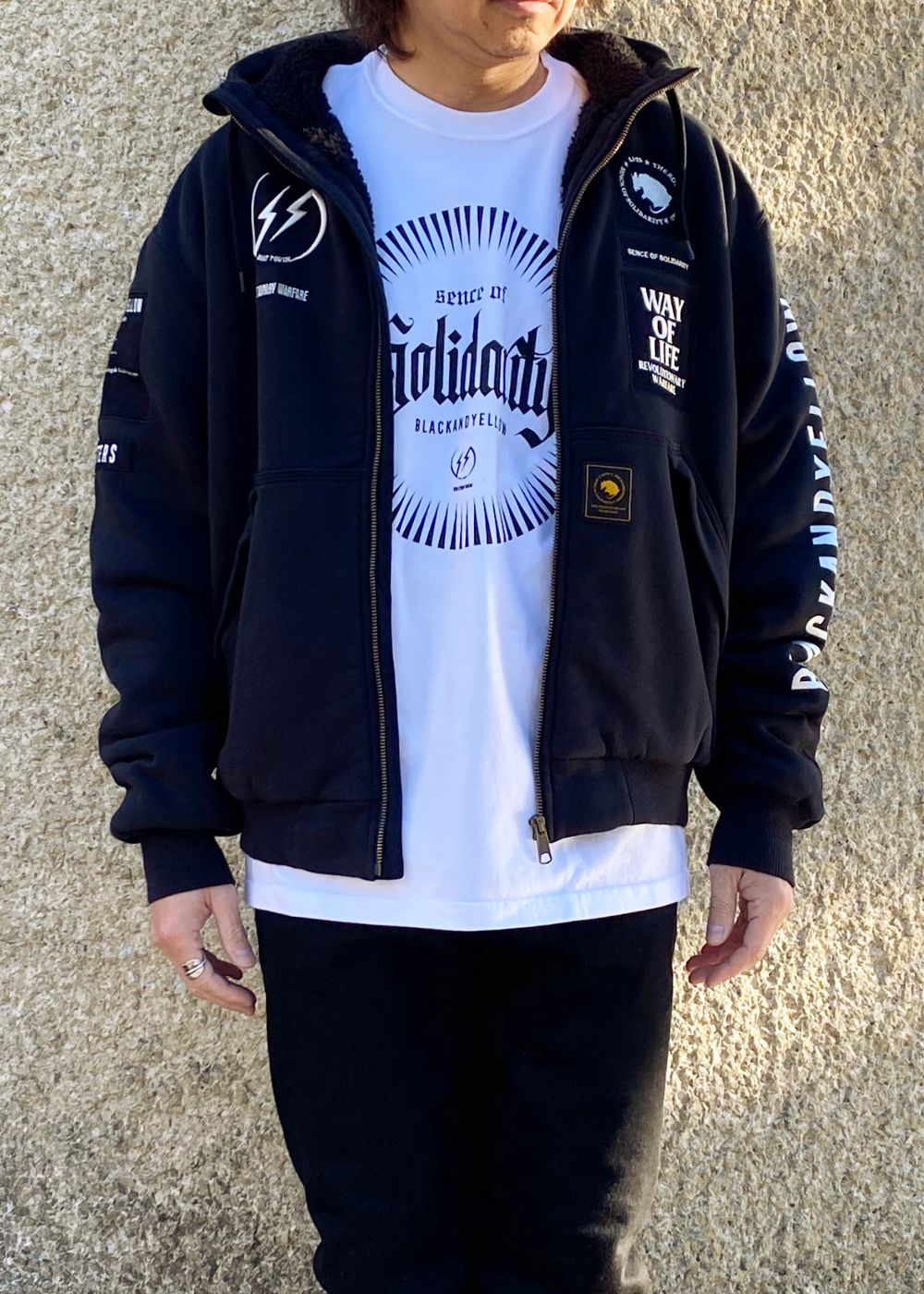 BOA HOODIE (BLACK) / ボア ライナー スウェット パーカー