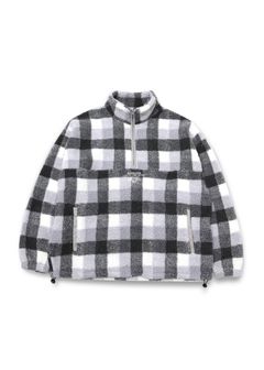 BOA HALF ZIP JACKET (CHECK) / ボアフリース ハーフジップ トラックジャケット