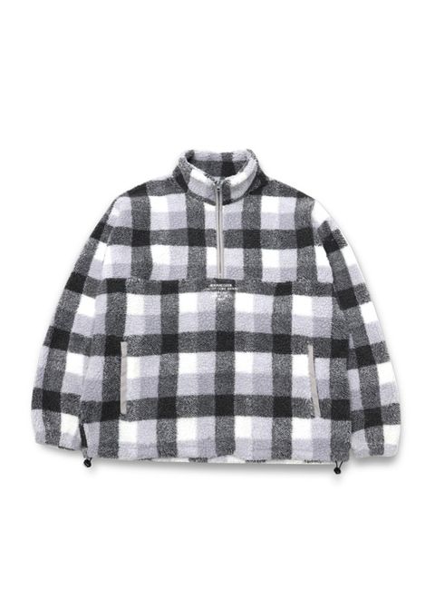 BOA HALF ZIP JACKET (CHECK) / ボアフリース ハーフジップ トラックジャケット