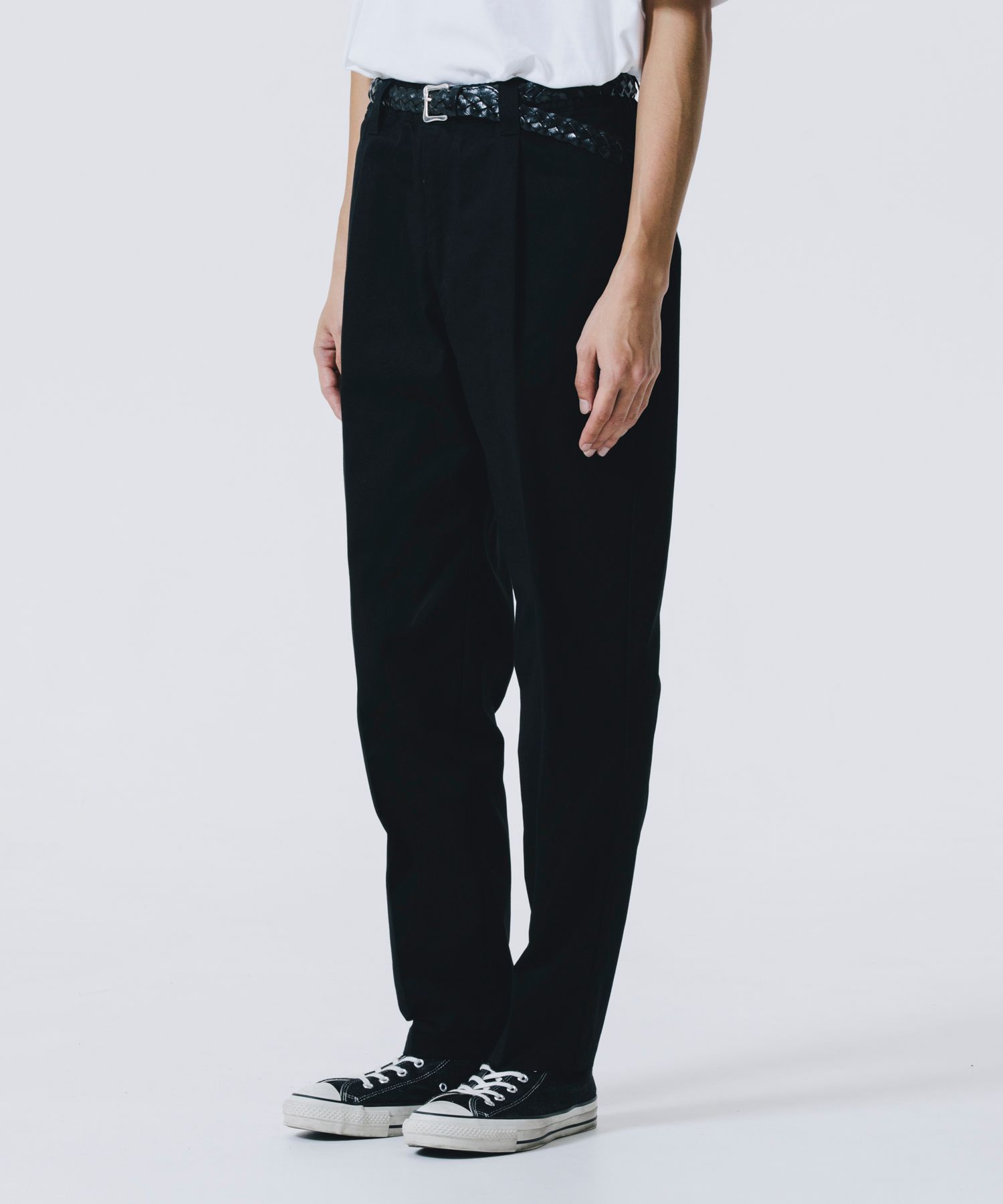 ROTTWEILER - 【ラスト1点】R9 TUCK PRESS CHINO PANTS (BLACK ROTTWEILER - 【ラスト1点】R9 TUCK PRESS CHINO PANTS (BLACK