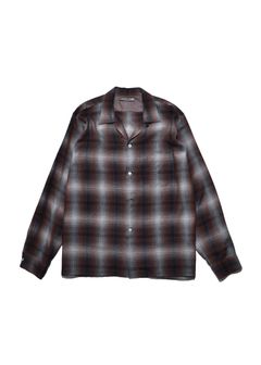 T.Rayon Ombre Open Collar Shirt Open Collar Shirt (BRT) / オンブレチェック オープンカラーシャツ