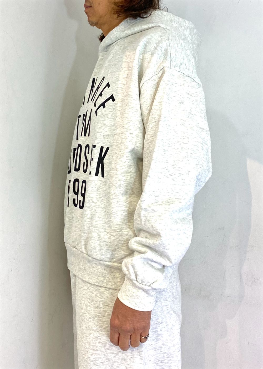 College Hooded Sweat Shirt (LIGHT GRAY) / オリジナル セットアップスウェット パーカー / セットアップ可能
