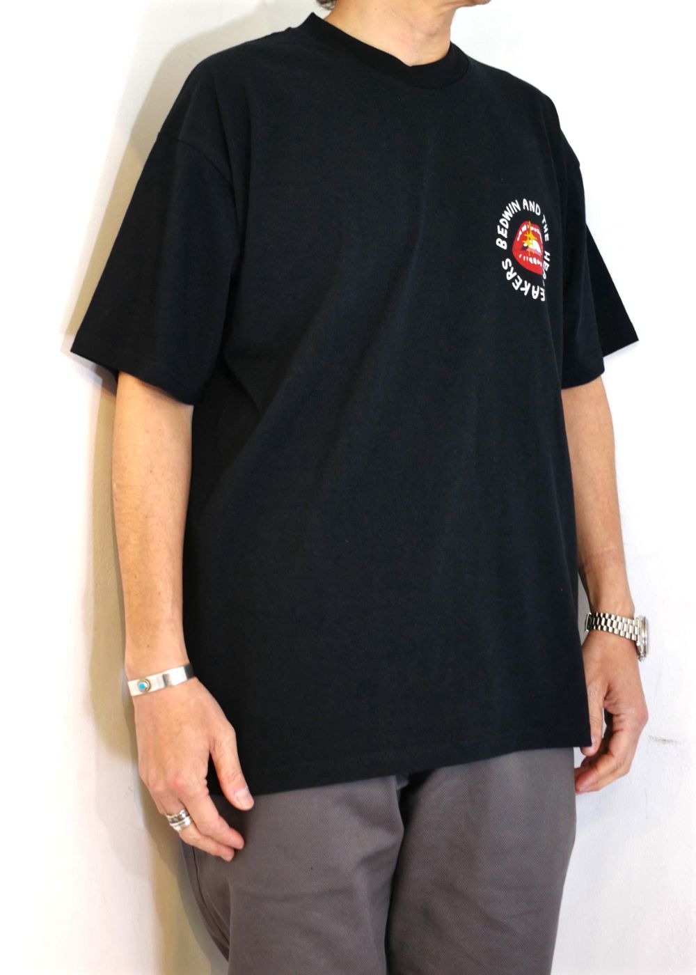J.ANDRE Ex.S/S PRINTED TEE "FRED" (BLACK) / ×ジャン アンドレ コラボ Tシャツ