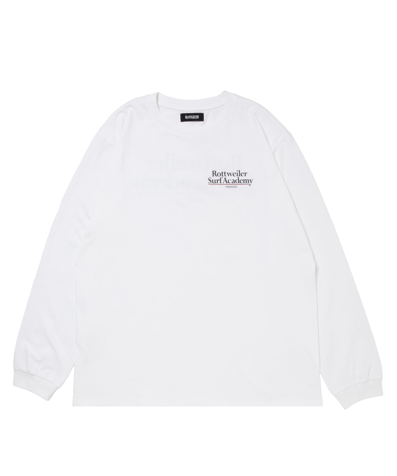 R9 SURF ACADEMY LS TEE (WHITE) /  オリジナル ロゴプリント ロングスリーブ Tシャツ