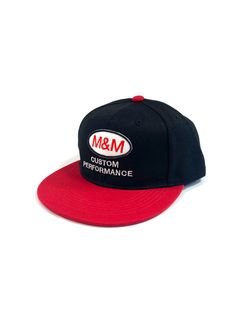 【ラスト1点】Flat Visor Cap (BLACK/RED) / ロゴ ワッペン ベースボール キャップ