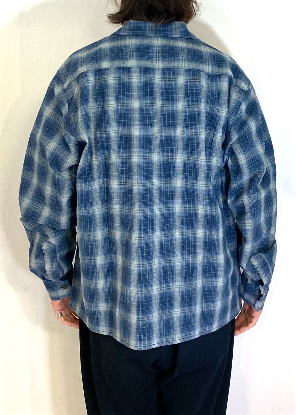 Ombre Check L/S Shirt (BLUE) / オンブレチェック シャツ