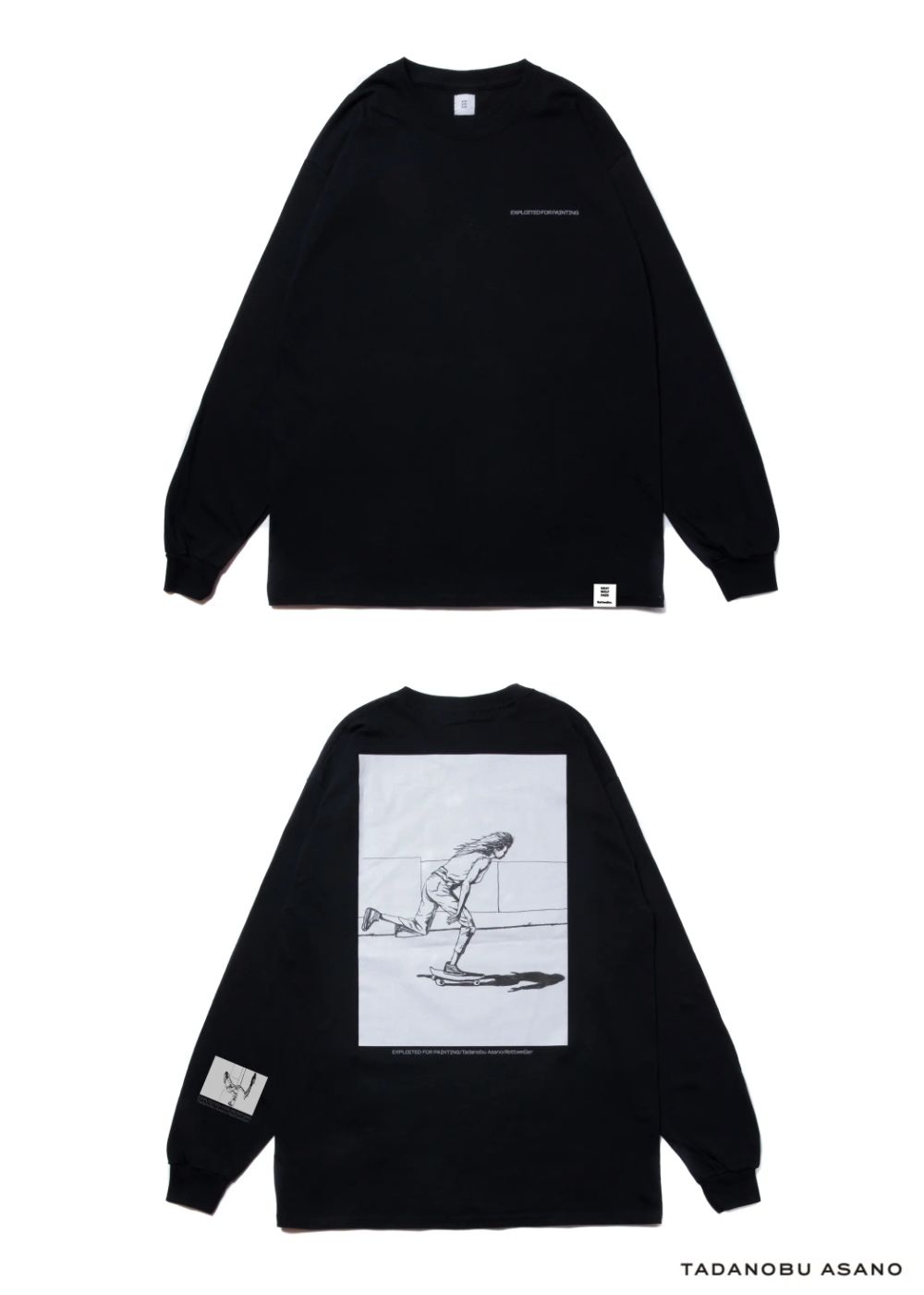× Tadanobu Asano SKATER LS TEE (BLACK) / 浅野忠信 コラボロンT (スケーター)