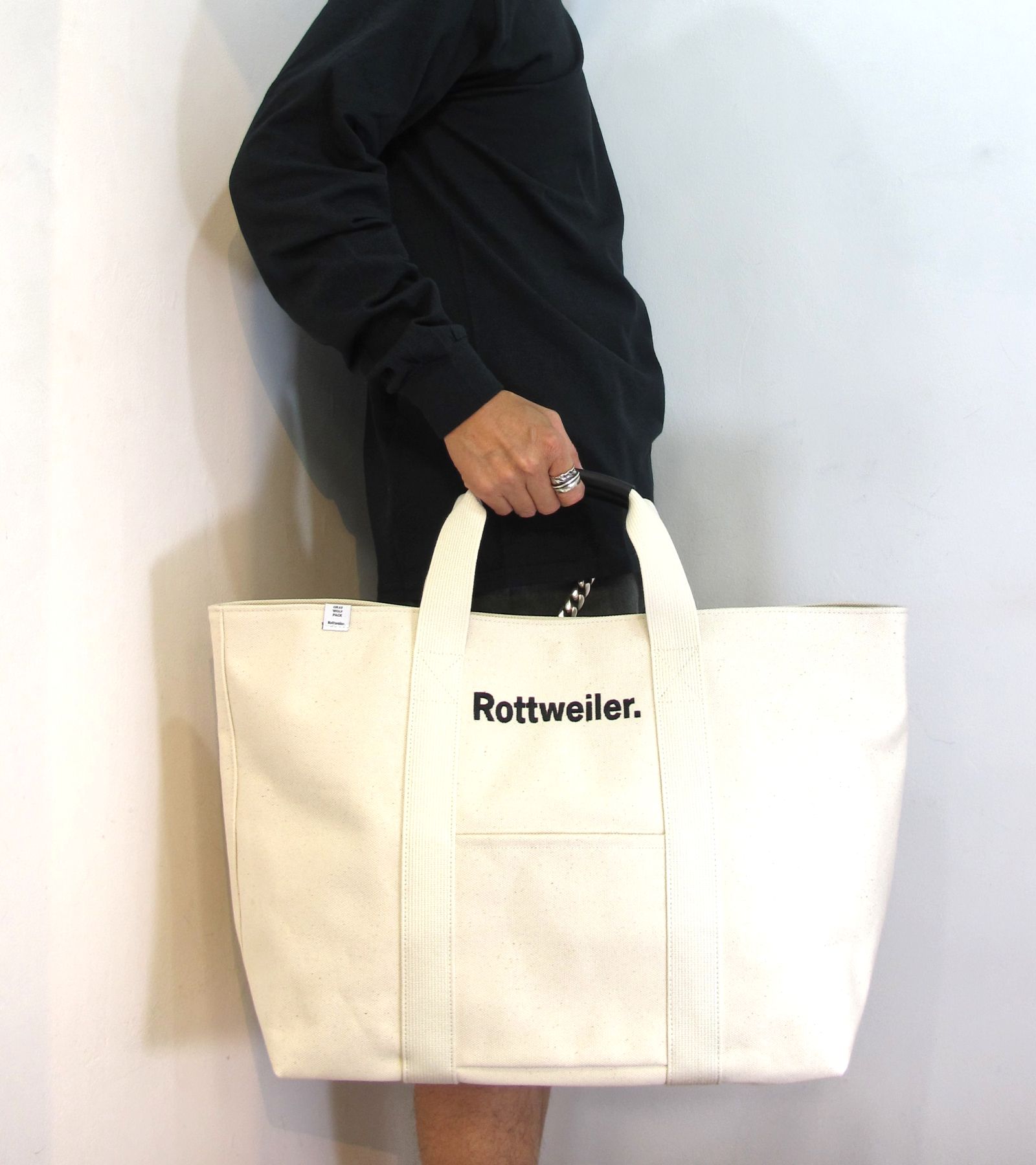 ROTTWEILER - CANVAS TOTE BAG LARGE (WHITE) / 定番キャンバストート