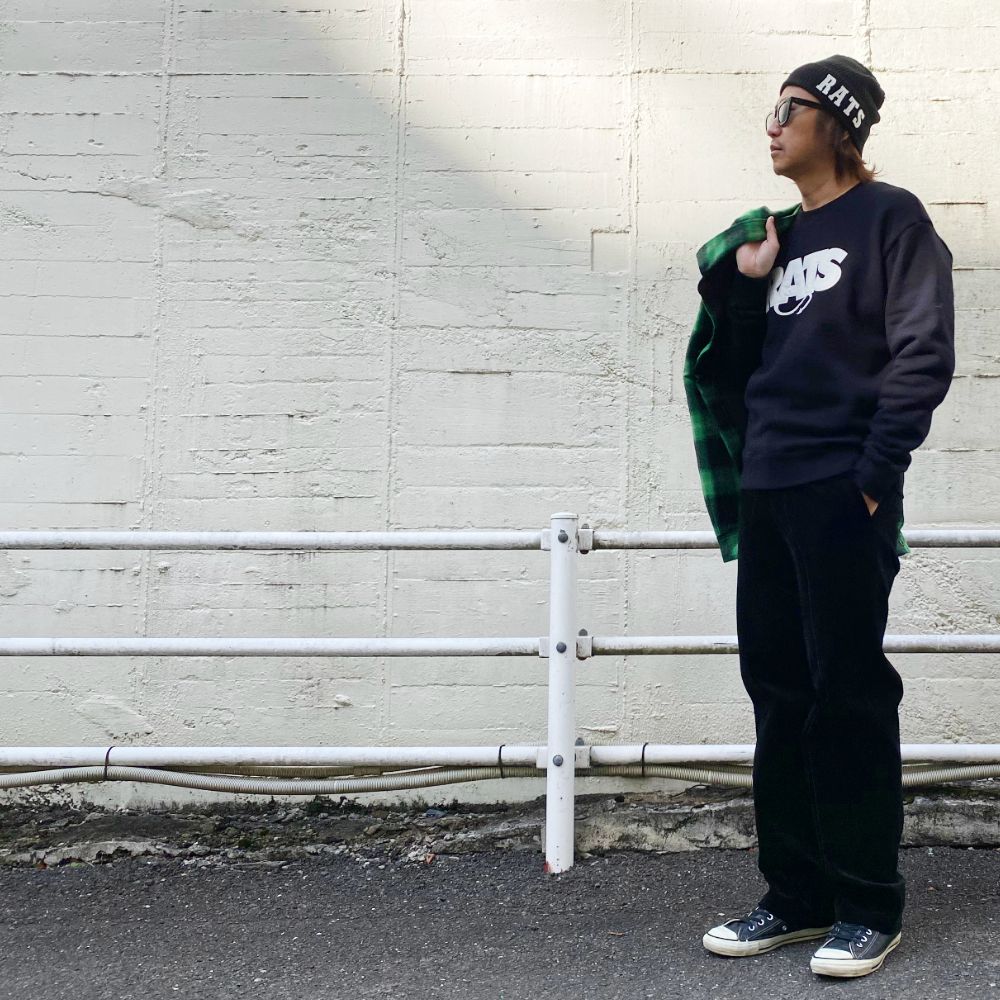 BOX LOGO SWEAT (BLACK) / ロゴ アップリケ スウェット / セットアップ可能