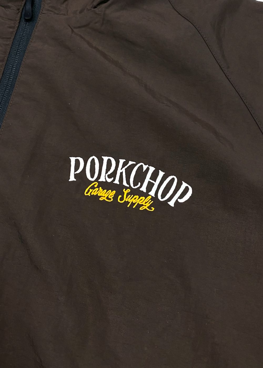 PORK BACK NYLON JKT (DARK BROWN) / ポークバック ナイロン トラック ジャケット