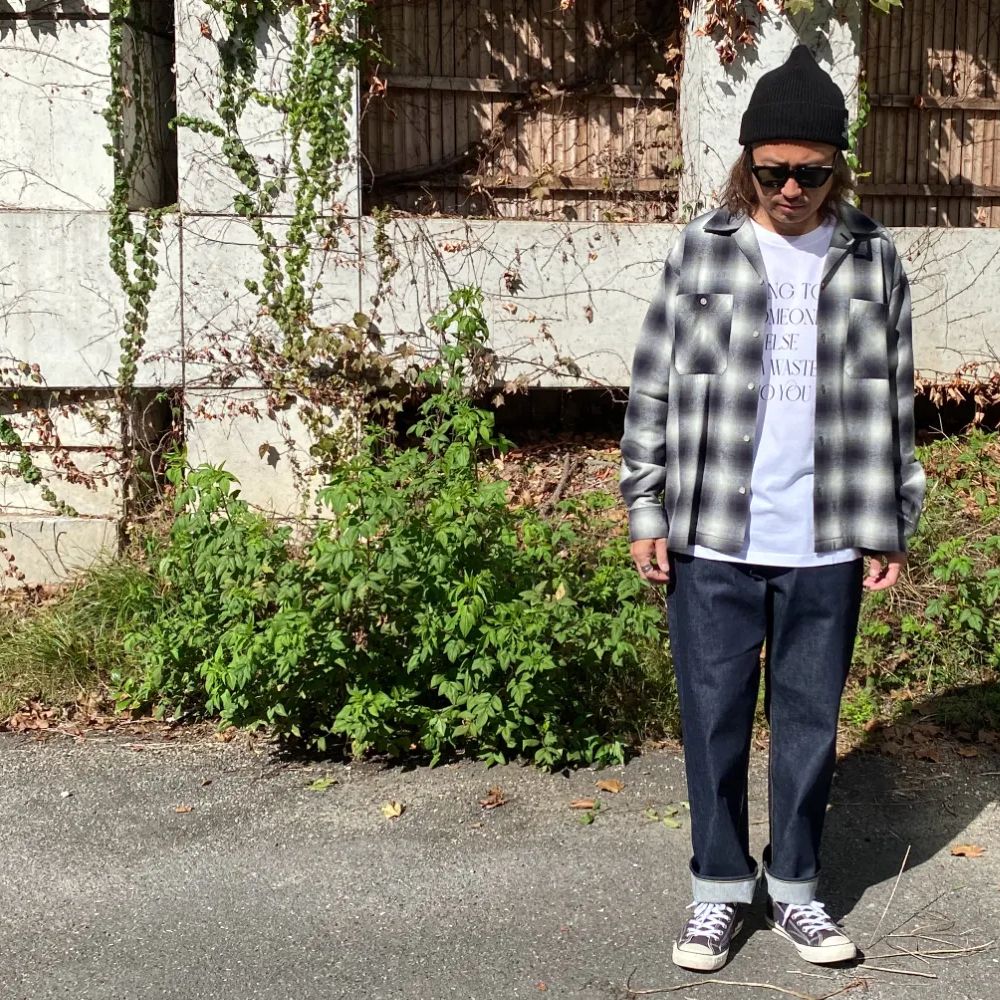 【ラスト1点】C.Flannel Ombre Open Collar SH Collar SH (BLT) / オンブレチェック オープンカラーシャツ