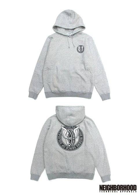 ×NEIGHBORHOOD T.R.R HOODED PARKA (GRAY) / ×ネイバーフッド TOKYO ROUGH RIDERS スウェットパーカー