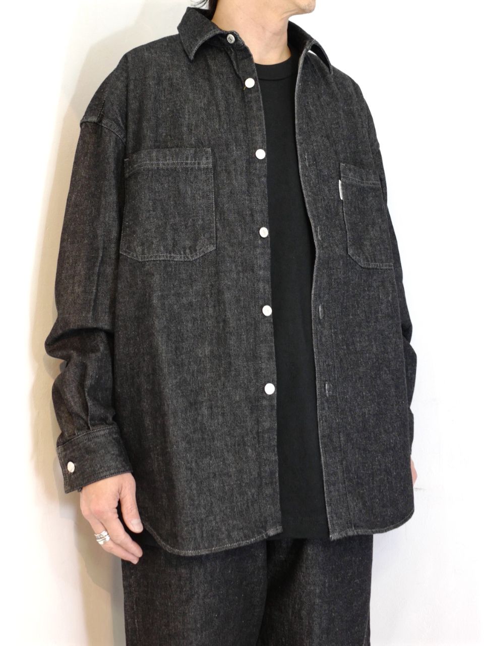 COOTIE PRODUCTIONS - Denim Work Shirt (BLACK 1 WASH) / デニム