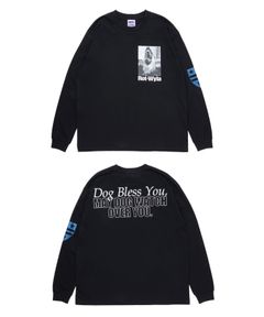 DOG PHOTO LS TEE (BLACK) / フォト プリント Tシャツ