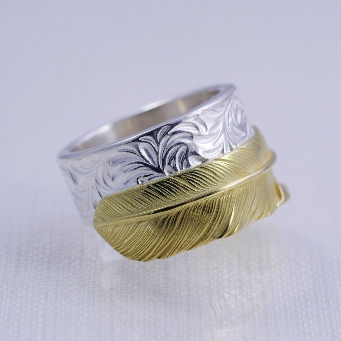 STUDIO T&Y - K18 Feather Ring 1 (GOLD/SILVER) / 18金フェザー 