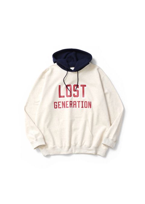 【ラスト1点】LOST HOODIE (OATMEAL) / フード切り替え スウェットパーカー
