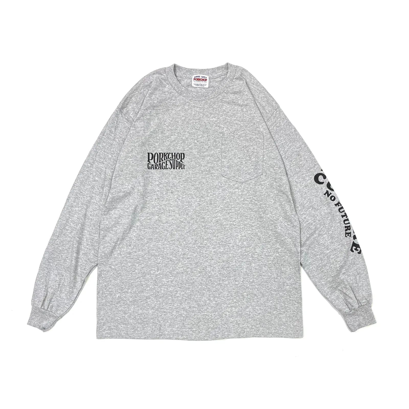 PORKCHOP GARAGE SUPPLY - WAVE LOGO L/S TEE (GRAY) / ウェーブ