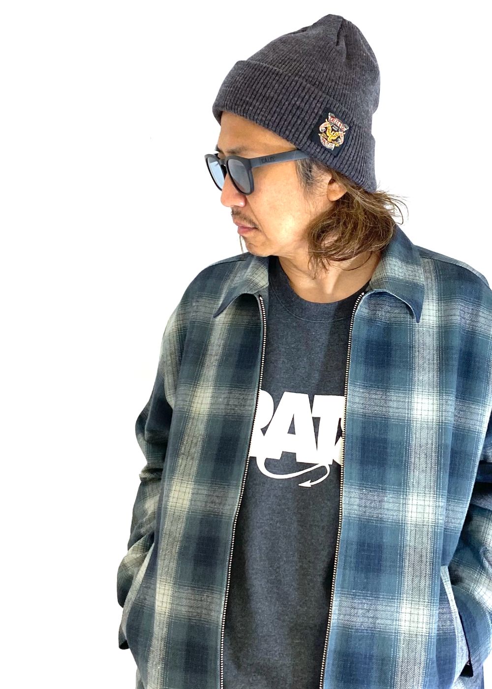 【ラスト1点】A/W HEATHER KNIT CAP (CHARCOAL) / アクリル ウール ニットキャップ