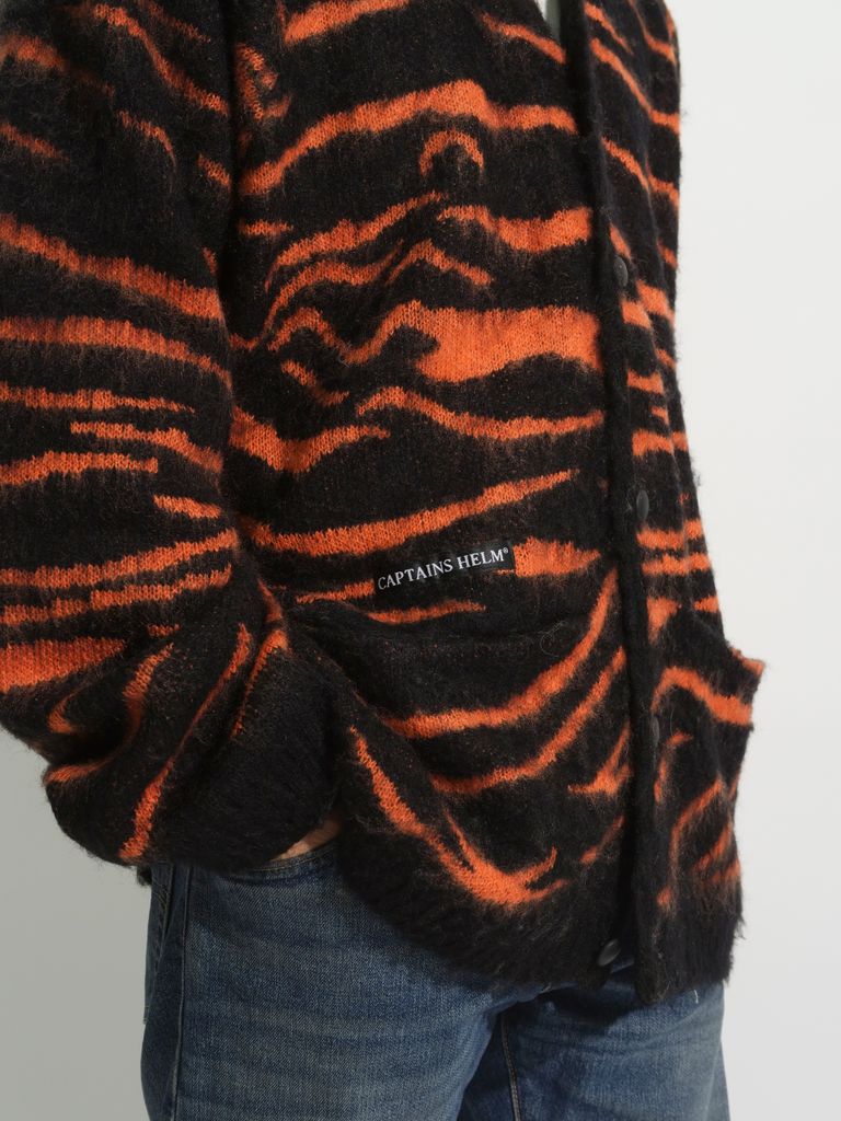 CAPTAINS HELM - MOHIAR TIGER CARDIGAN (TIGER) / タイガーパターン 
