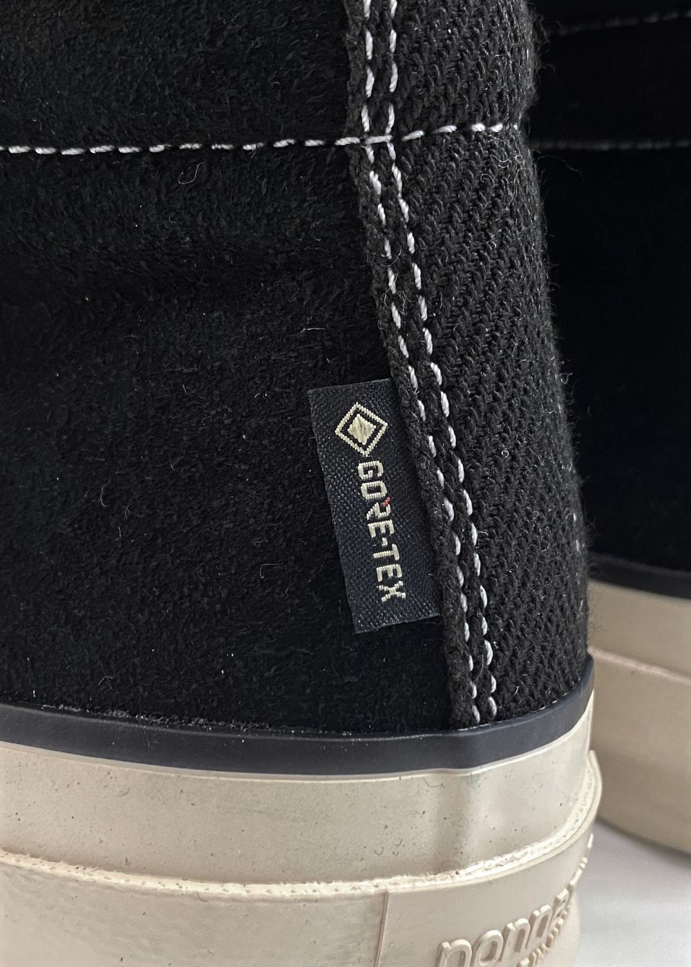 × nonnative DWELLER TRAINER 2 HI COW LEATHER WITH GORE-TEX by SPINGLE (BLACK×WHITE) / ノンネイティブ コラボスニーカー