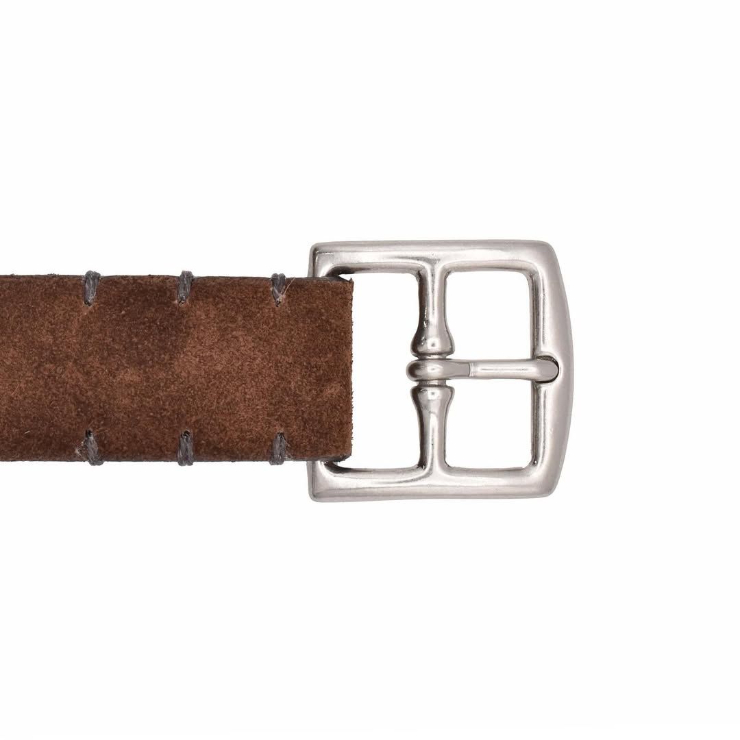 【ラスト1点】Suede Leather Belt (DBR)  / スウェード レザーベルト