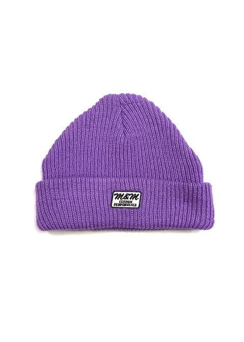 KNIT CAP (PURPLE) / ロゴワッペン ニットキャップ