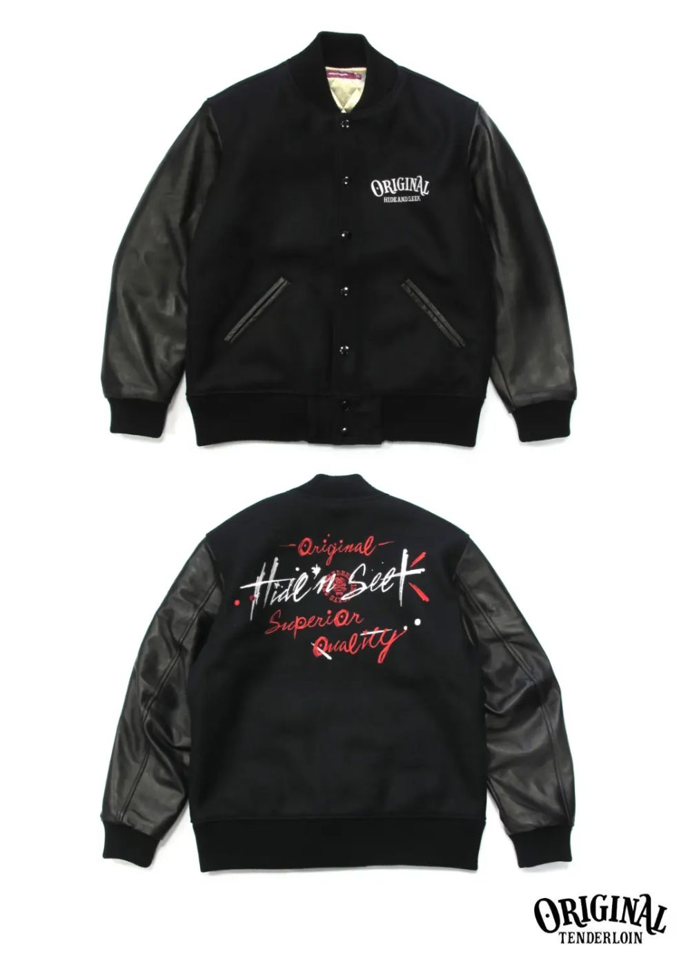 ×TENDERLOIN VERSITY JKT (BLACK) / テンダーロイン コラボスタジャン