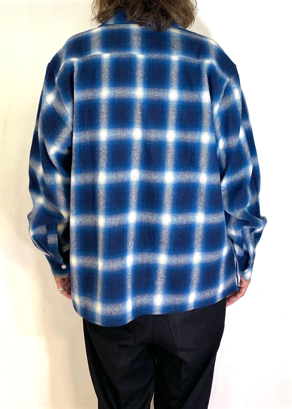 【ラスト1点】Ombre Check L/S Shirt (BLUE) / オンブレ チェック シャツ