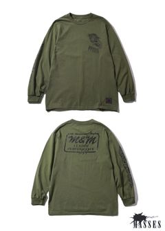 PRINT L/S TEE (×MASSES) (OLIVE) / マシス コラボレーション プリントロンT