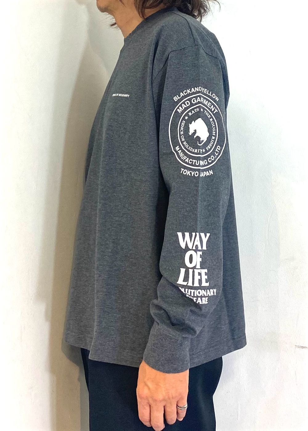 【ラスト1点】TWO WHEEL L/S TEE (CHARCOAL) / 2ウィール ロング Tシャツ