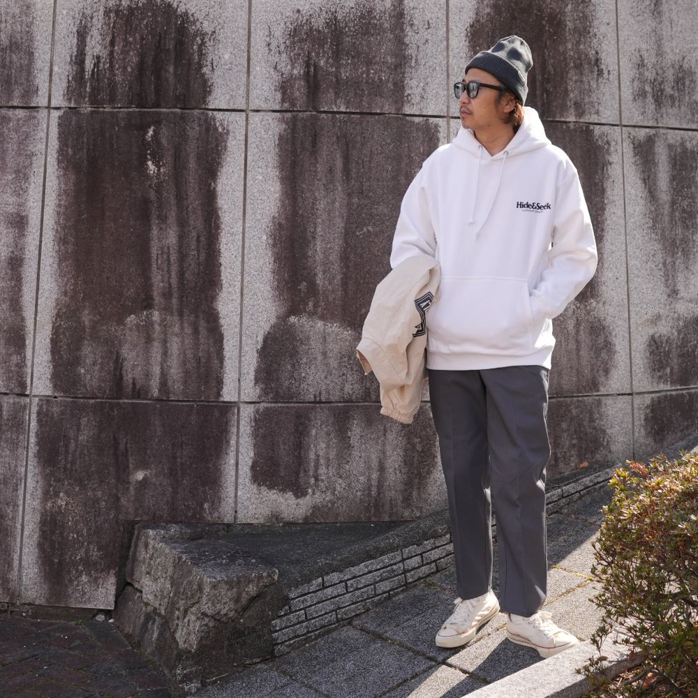 Logo Hooded Sweat Shirt-2 (WHITE) / ロゴ スウェット パーカー