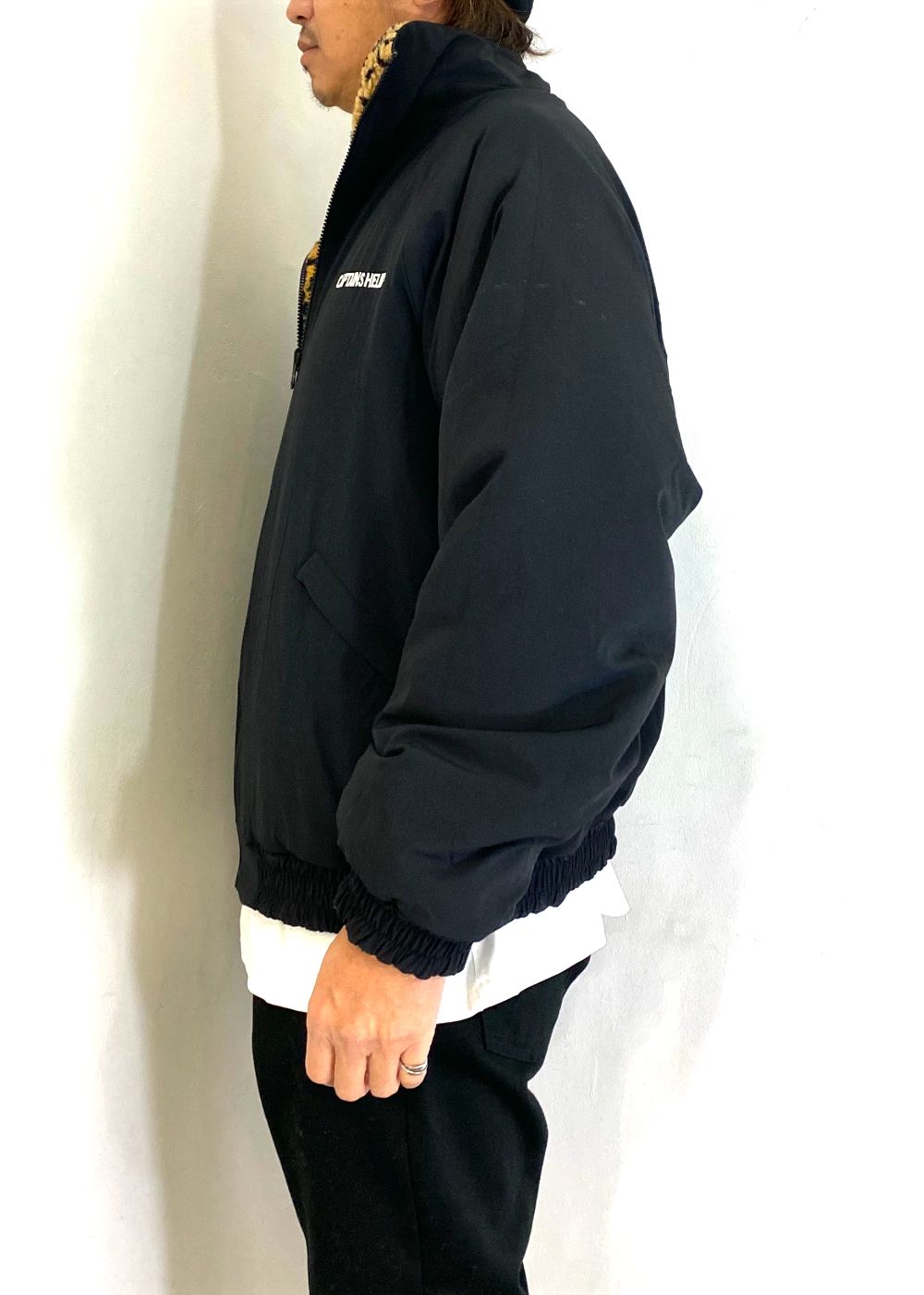 REVERSIBLE FLEECE JACKET (BLACK×LEOPARD) / リバーシブル フリース ジャケット