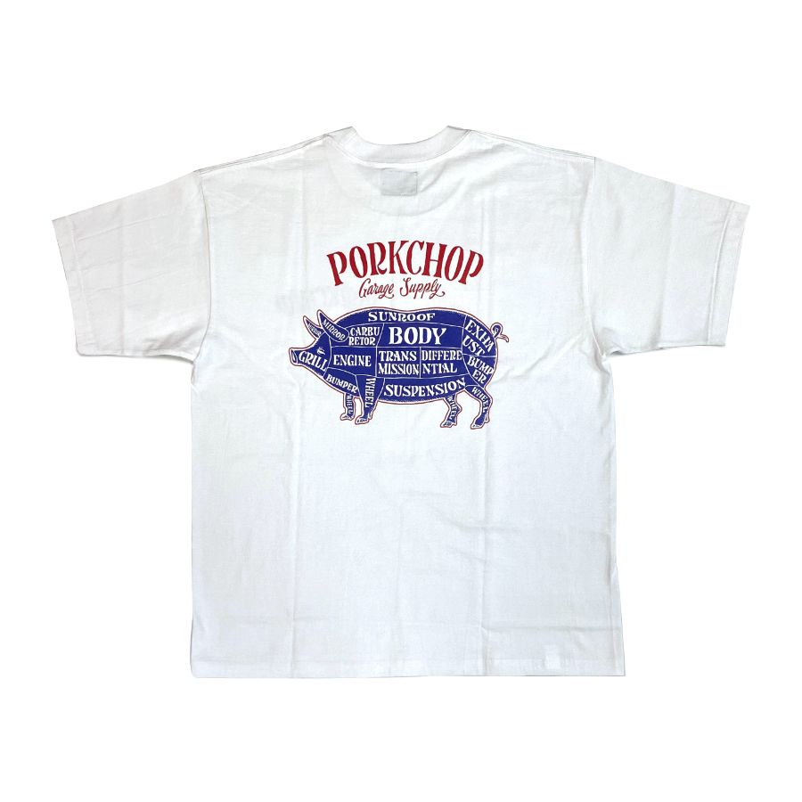 PORKCHOP - PORK BACK TEE (WHITE) / ポークバック Tシャツ | LOOPHOLE